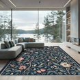 thumbnail image 1 of ODIKA 4'x6' Machine Washable Non-Slip Area Rug, Art Nouveau Navy High Traffic Rug, Blue, 1081721, 1 of 7