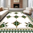 thumbnail image 1 of ODIKA 4'x6' Machine Washable Non-Slip Area Rug, Artisan Interlocking Mosaic with Ornamental Lattice Filigree High Traffic Rug, Green, 565136, 1 of 7