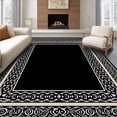 thumbnail image 1 of ODIKA 4'x6' Machine Washable Non-Slip Area Rug, Artisan Paisley Filigree Honeycomb Decorative Framework High Traffic Rug, Black, 516024, 1 of 7