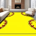 thumbnail image 1 of ODIKA 4'x6' Machine Washable Non-Slip Area Rug, Athletic Field Dugout Locker Entrance Welcome Floor Protection High Traffic Rug, Yellow, 670348, 1 of 7