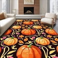 thumbnail image 1 of ODIKA 4'x6' Machine Washable Non-Slip Area Rug, Autumn Gridiron Harvest Pumpkin Entrance Decoration High Traffic Rug, Orange, 603342, 1 of 7