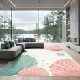 thumbnail image 1 of ODIKA 4'x6' Machine Washable Non-Slip Area Rug, Beachy Seafoam Green High Traffic Rug with Pad, Beige, 1049854, 1 of 8