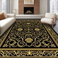thumbnail image 1 of ODIKA 4'x6' Machine Washable Non-Slip Area Rug, Blossom Symphony Handsome Treasure Heirloom High Traffic Rug, Black, 567184, 1 of 7