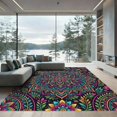 thumbnail image 1 of ODIKA 4'x6' Machine Washable Non-Slip Area Rug, Bohemian Navy High Traffic Rug, Blue, 1010624, 1 of 7