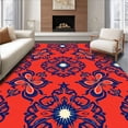 thumbnail image 1 of ODIKA 4'x6' Machine Washable Non-Slip Area Rug, Boho Damask Blossom High Traffic Rug, Red, 542523, 1 of 7