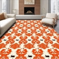 thumbnail image 1 of ODIKA 4'x6' Machine Washable Non-Slip Area Rug, Boho Inspired Interlocking Petal Motif With Vintage Appeal High Traffic Rug with Pad, Orange, 572988, 1 of 8