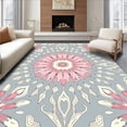 thumbnail image 1 of ODIKA 4'x6' Machine Washable Non-Slip Area Rug, Boho Inspired with Flowing Petal and Leaf Ornaments High Traffic Rug, Pink, 373914, 1 of 7