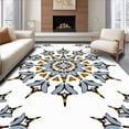 thumbnail image 1 of ODIKA 4'x6' Machine Washable Non-Slip Area Rug, Boho Medallion Sunburst Radiant Expressive Artisan High Traffic Rug, Blue, 489426, 1 of 7