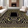 thumbnail image 1 of ODIKA 4'x6' Machine Washable Non-Slip Area Rug, Boho Mystique Eclectic Artful Contemporary High Traffic Rug, Black, 462821, 1 of 7
