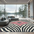 thumbnail image 1 of ODIKA 4'x6' Machine Washable Non-Slip Area Rug, Boho Zebra Artistic Animal Print High Traffic Rug, Black, 911409, 1 of 7