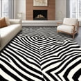 thumbnail image 1 of ODIKA 4'x6' Machine Washable Non-Slip Area Rug, Boho Zigzag Inspired High Traffic Rug with Pad, Black, 661235, 1 of 8