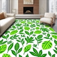 thumbnail image 1 of ODIKA 4'x6' Machine Washable Non-Slip Area Rug, Boho with Abstract Plant and Lime Leaf Art High Traffic Rug with Pad, Green, 702686, 1 of 8