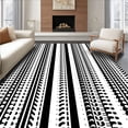 thumbnail image 1 of ODIKA 4'x6' Machine Washable Non-Slip Area Rug, Bold Parallel Lines Contemporary Design Accent High Traffic Rug, Black, 461484, 1 of 7