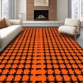 thumbnail image 1 of ODIKA 4'x6' Machine Washable Non-Slip Area Rug, Bold Striped Lattice Plaid with Autumnal Overtones High Traffic Rug with Pad, Orange, 512476, 1 of 8