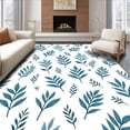 thumbnail image 1 of ODIKA 4'x6' Machine Washable Non-Slip Area Rug, Botanical Garden Leaf Vine Naturalistic Enchanted Pastoral High Traffic Rug, Blue, 552310, 1 of 7