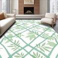 thumbnail image 1 of ODIKA 4'x6' Machine Washable Non-Slip Area Rug, Botanical Trellis with Delicate Lattice and Stylized Leaf Forms High Traffic Rug, Green, 527576, 1 of 7