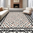thumbnail image 1 of ODIKA 4'x6' Machine Washable Non-Slip Area Rug, Botanical Trellis with Ornate Double Border High Traffic Rug, Beige, 342425, 1 of 7