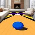 thumbnail image 1 of ODIKA 4'x6' Machine Washable Non-Slip Area Rug, Bowling Alley Lane Pins High Traffic Rug with Pad, Brown, 841091, 1 of 8