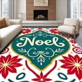 thumbnail image 1 of ODIKA 4'x6' Machine Washable Non-Slip Area Rug, Bright Noel Velvet Entrance Jolly Spirit Cushion High Traffic Rug, Red, 735262, 1 of 7