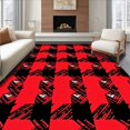 thumbnail image 1 of ODIKA 4'x6' Machine Washable Non-Slip Area Rug, Buffalo Checkered Festive Argyle Interlocking Plaid Patterned Accent High Traffic Rug with Pad, Red, 622547, 1 of 8