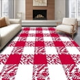 thumbnail image 1 of ODIKA 4'x6' Machine Washable Non-Slip Area Rug, Buffalo Plaid Accent Welcome Holiday Checkered Design High Traffic Rug, Red, 508407, 1 of 7