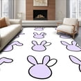 thumbnail image 1 of ODIKA 4'x6' Machine Washable Non-Slip Area Rug, Buffalo Plaid Bunny Ears Spring Festival Celebration Decorative High Traffic Rug with Pad, Purple, 445101, 1 of 8