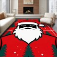 thumbnail image 1 of ODIKA 4'x6' Machine Washable Non-Slip Area Rug, Buffalo Plaid Winter Celebration Jolly Father Greeting Doormat High Traffic Rug, Red, 608383, 1 of 7