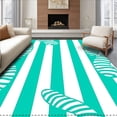 thumbnail image 1 of ODIKA 4'x6' Machine Washable Non-Slip Area Rug, Cane Stripe Absorbent for Holidays High Traffic Rug, Turquoise, 639393, 1 of 7