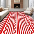 thumbnail image 1 of ODIKA 4'x6' Machine Washable Non-Slip Area Rug, Cane Stripe Holiday Entrance with Peppermint Swirl High Traffic Rug with Pad, Red, 618296, 1 of 8