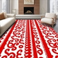 thumbnail image 1 of ODIKA 4'x6' Machine Washable Non-Slip Area Rug, Cane Stripe Holiday Peppermint Swirl Festive High Traffic Rug, Red, 732264, 1 of 7