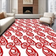 thumbnail image 1 of ODIKA 4'x6' Machine Washable Non-Slip Area Rug, Cane Stripe Throw with Peppermint Swirl Design High Traffic Rug with Pad, Red, 507642, 1 of 8