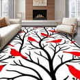 thumbnail image 1 of ODIKA 4'x6' Machine Washable Non-Slip Area Rug, Cardinal Perch with Winter Branch High Traffic Rug, Red, 738267, 1 of 7