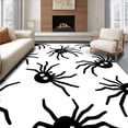 thumbnail image 1 of ODIKA 4x6 Machine Washable Non-Slip Area Rug, Cartoon Spider Bath with Playful Arachnid Characters High Traffic Rug with Pad, Black, 729443, 1 of 8
