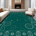 thumbnail image 1 of ODIKA 4'x6' Machine Washable Non-Slip Area Rug, Celestial Constellation Galaxy Starry Night Accent High Traffic Rug, Green, 574628, 1 of 7