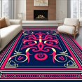 thumbnail image 1 of ODIKA 4'x6' Machine Washable Non-Slip Area Rug, Celestial Dragon Crest Anime Inspired Art High Traffic Rug with Pad, Pink, 701021, 1 of 8