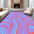 thumbnail image 1 of ODIKA 4'x6' Machine Washable Non-Slip Area Rug, Celestial Mist Abstract with Fluid Ripple Motif High Traffic Rug with Pad, Purple, 493193, 1 of 8