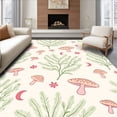 thumbnail image 1 of ODIKA 4'x6' Machine Washable Non-Slip Area Rug, Celestial Mushroom Forest with Moon Botanical High Traffic Rug with Pad, Green, 514065, 1 of 8
