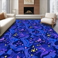 thumbnail image 1 of ODIKA 4'x6' Machine Washable Non-Slip Area Rug, Celestial Night Sky Motif Featuring Stars and Flowing Cloud Forms High Traffic Rug with Pad, Blue, 556490, 1 of 8