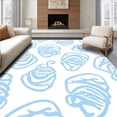 thumbnail image 1 of ODIKA 4'x6' Machine Washable Non-Slip Area Rug, Celestial Wave Design Featuring Spiraled Interlocking Forms High Traffic Rug with Pad, Blue, 534826, 1 of 8