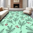 thumbnail image 1 of ODIKA 4'x6' Machine Washable Non-Slip Area Rug, Charming Snowy Path with Interlocking Evergreen Art Christmas Theme High Traffic Rug, Mint Green, 639316, 1 of 7