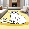 thumbnail image 1 of ODIKA 4'x6' Machine Washable Non-Slip Area Rug, Charming Whimsical Kitty Needlecraft Project High Traffic Rug, Yellow, 726765, 1 of 7