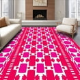 thumbnail image 1 of ODIKA 4'x6' Machine Washable Non-Slip Area Rug, Checkered Trellis Lattice Funky Modern Contemporary Stylish High Traffic Rug, Pink, 593884, 1 of 7