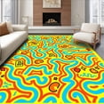 thumbnail image 1 of ODIKA 4x6 Machine Washable Non-Slip Area Rug, Cheerful ABC Adventure with Swirling Letter Trails and Fun Shapes High Traffic Rug, Yellow, 692736, 1 of 7