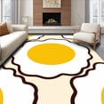 thumbnail image 1 of ODIKA 4'x6' Machine Washable Non-Slip Area Rug, Cheerful Breakfast Icon Featuring Stylized Egg Yolk Art High Traffic Rug with Pad, Yellow, 721992, 1 of 3