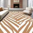 thumbnail image 1 of ODIKA 4'x6' Machine Washable Non-Slip Area Rug, Stripe Featuring Contemporary Zigzag Motifs High Traffic Rug, Brown, 541555, 1 of 7