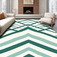 thumbnail image 1 of ODIKA 4'x6' Machine Washable Non-Slip Area Rug, Zigzag Striped Welcome with Bold Angular Lines High Traffic Rug, White, 469607, 1 of 7