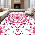 thumbnail image 1 of ODIKA 4'x6' Machine Washable Non-Slip Area Rug, Chic Bloom Decorative With Symmetrical High Traffic Rug, Pink, 543063, 1 of 7