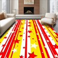 thumbnail image 1 of ODIKA 4'x6' Machine Washable Non-Slip Area Rug, Classic Cane Stripes and Twinkling Motif Bath High Traffic Rug, Red, 625997, 1 of 7