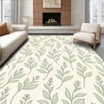 thumbnail image 1 of ODIKA 4'x6' Machine Washable Non-Slip Area Rug, Classic Ivy and Blossom with Refined Curvilinear Details High Traffic Rug, Ivory, 451638, 1 of 5