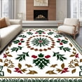 thumbnail image 1 of ODIKA 4'x6' Machine Washable Non-Slip Area Rug, Classic Nordic Starburst with Holly Leaf Filigree and Berries High Traffic Rug, White, 622400, 1 of 5